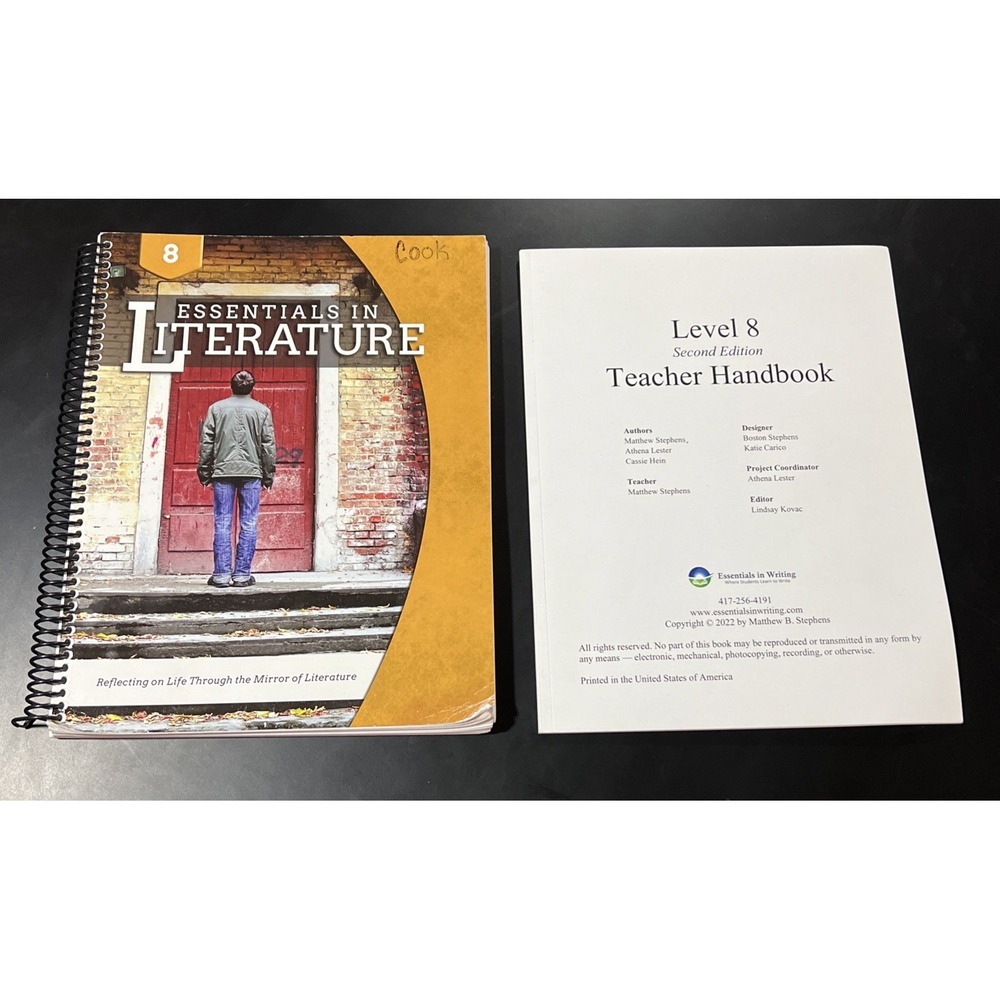 Essentials in Literature Level 8 Textbook by Matthew Stephens (2016, Spiral)